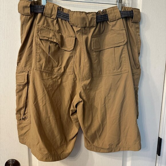 Duluth Trading Co | Men's 2XL Dry On the Fly Nylon 11" Tan Cargo Shorts Belt UPF - Picture 3 of 7